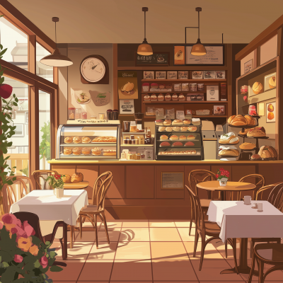 Colorful Cafe Scene