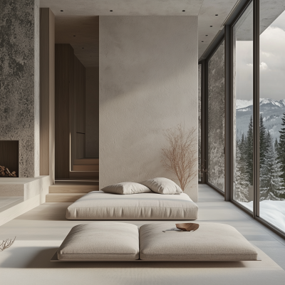 Serene Interior in the Ukrainian Mountains