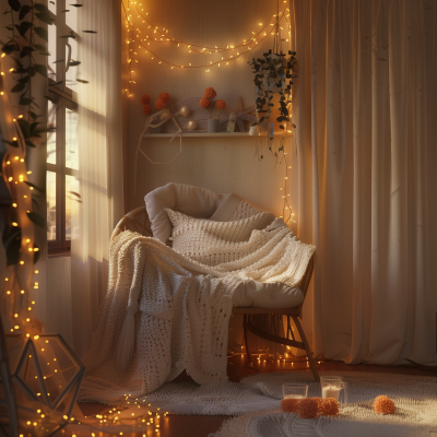 Cozy Room with Garlands