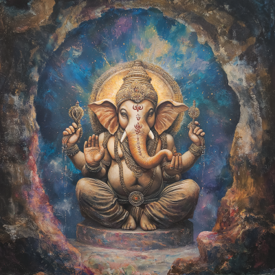 Lord Ganesh with Interdimensional Portal