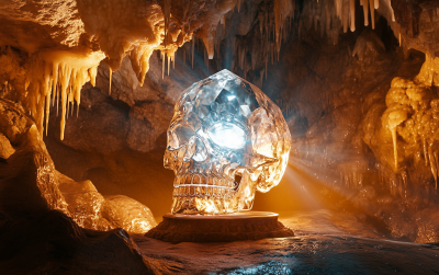 Crystal Skull in a Cavern