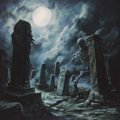 Moonlit Old Graveyard