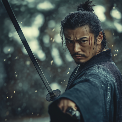Miyamoto Musashi with Japanese Sword