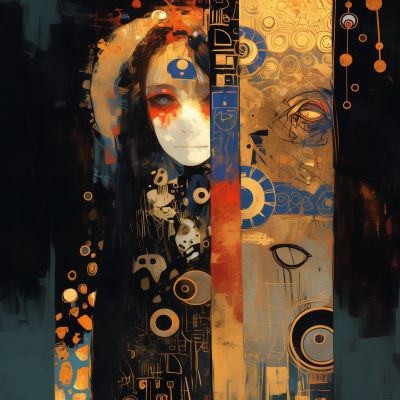 Klimt Style Astronaut and Sorcerer