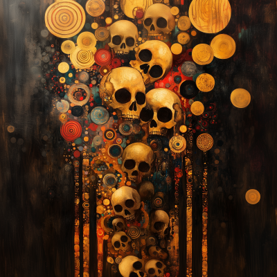 Dark Modern Art Inspired by Klimt