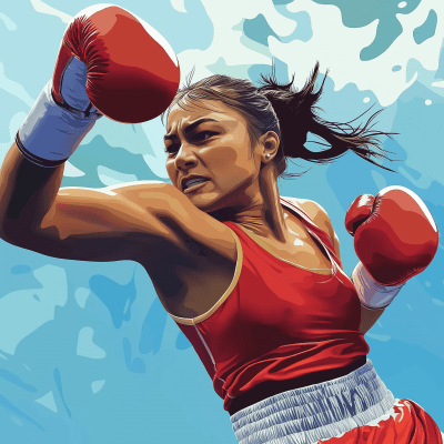 Female Boxer Illustration