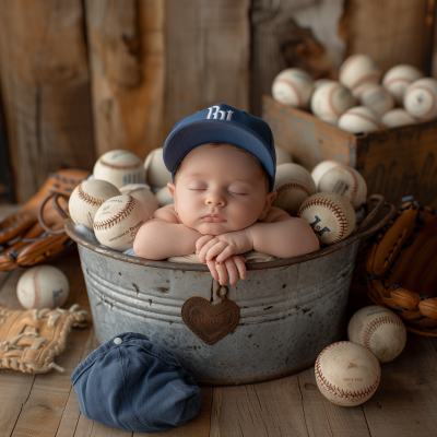 Baseball Themed Newborn Photoshoot