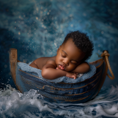 Newborn in a Boat