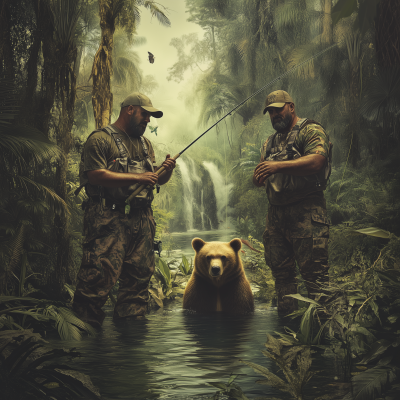 Men Fishing in Jungle