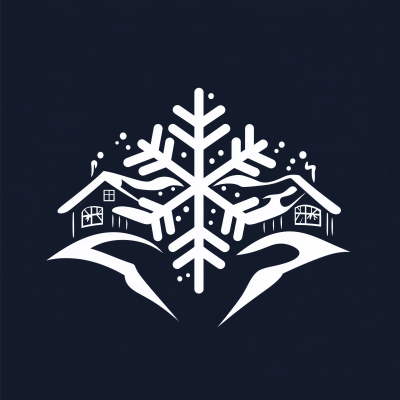 Ski Lodge Snow Flake Logo