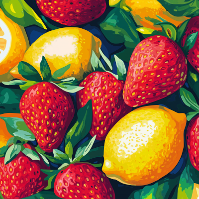 Colorful Fruits Illustration