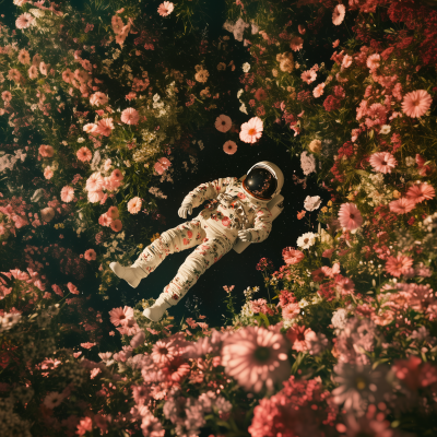 Astronaut in a Floral World