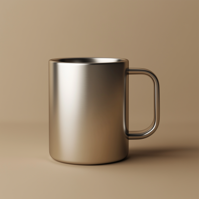 Mockup of Silver Coffee Mug