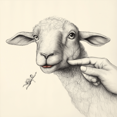 Happy Sheep Portrait