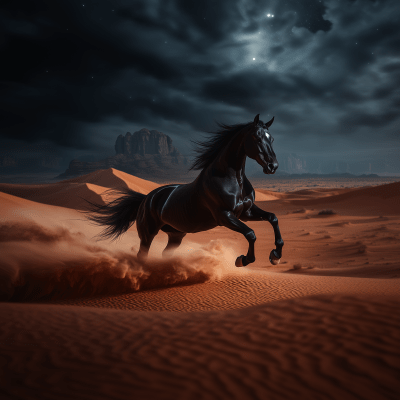 Galloping Arabian Mare