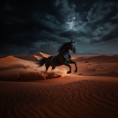 Galloping Arabian Mare