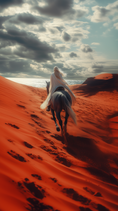 Horse Sprinting in the Desert