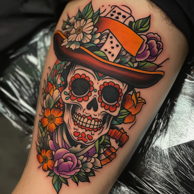 Mr Lucky Day of the Dead Tattoo