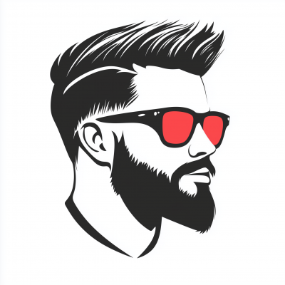 Barbershop Logo Vector Silhouette Side View