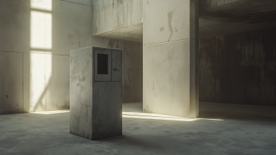 Concrete Box in Empty Building