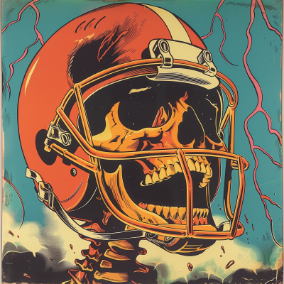 Skull in Football Helmet