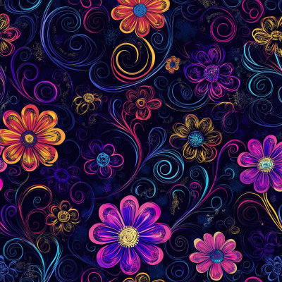 Neon Floral Pattern