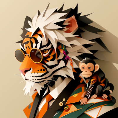 Cartoon Tiger in Suit