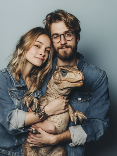 Hipster Couple with Pet