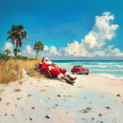 Santa Claus on the Beach