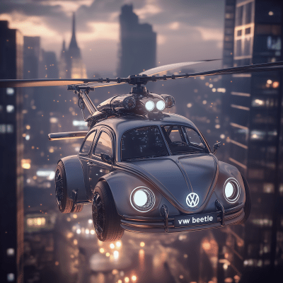 Futuristic Hybrid Helicopter Car