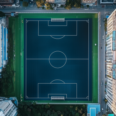 Aerial View of Astro Football Pitch