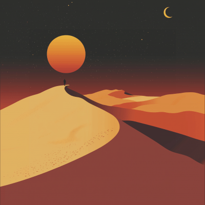 Minimalist Desert Landscape