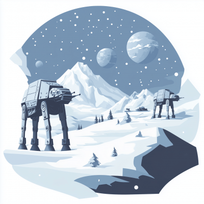 Minimalistic Icy Planet Clipart