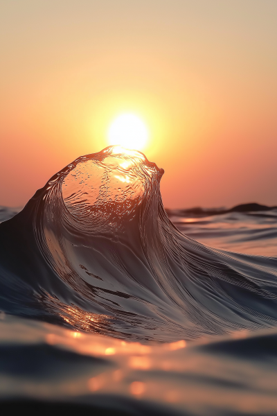 Serene Sunset Waves