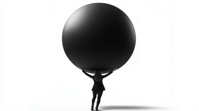 Business Woman Lifting Ball