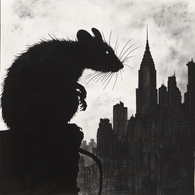 Silhouette of a NYC Rat