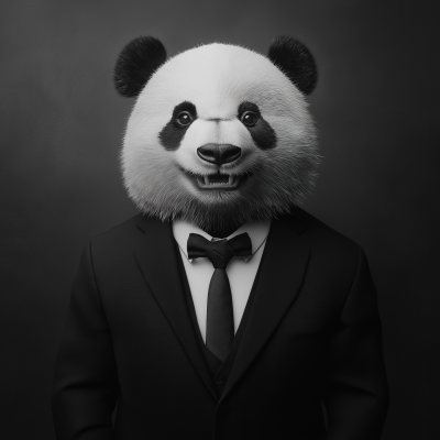 Smiling Panda in a Suit