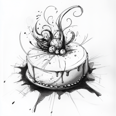 Artistic Cake Design Sketch