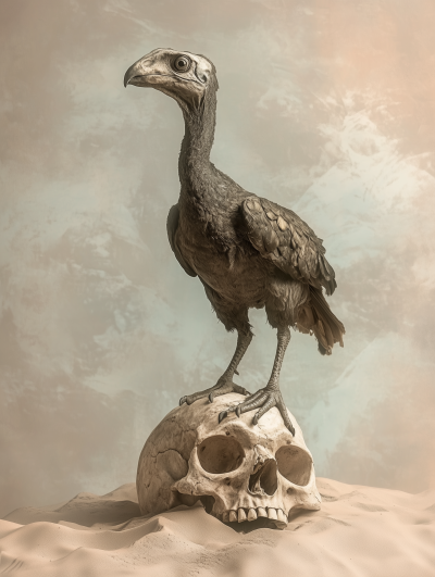 Dodo Bird on Skull