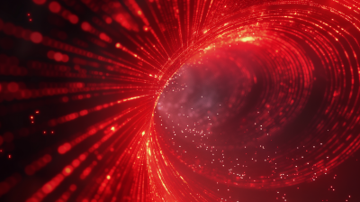 Red Data Bits Swirling