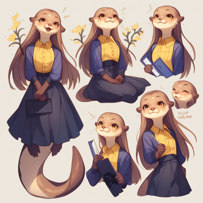 Otter Girl Character Design