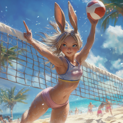 Bunny Girl Beach Volleyball