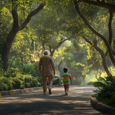 Father and Son in the Park