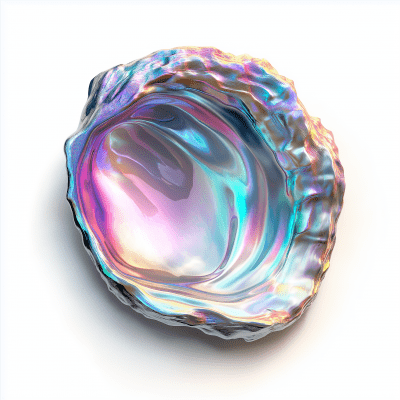 Colorful Holographic Oyster Shell