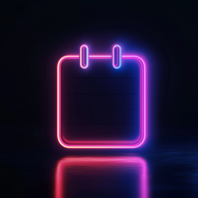 Neon Calendar Icon