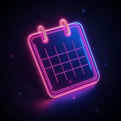 Neon Calendar Icon