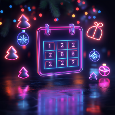 Neon Calendar Icon