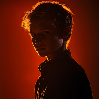 Backlit Portrait of a Boy