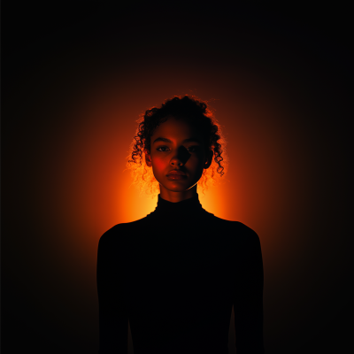 Studio Portrait with Orange Backlight