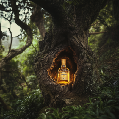 Gin Bottle in Tree